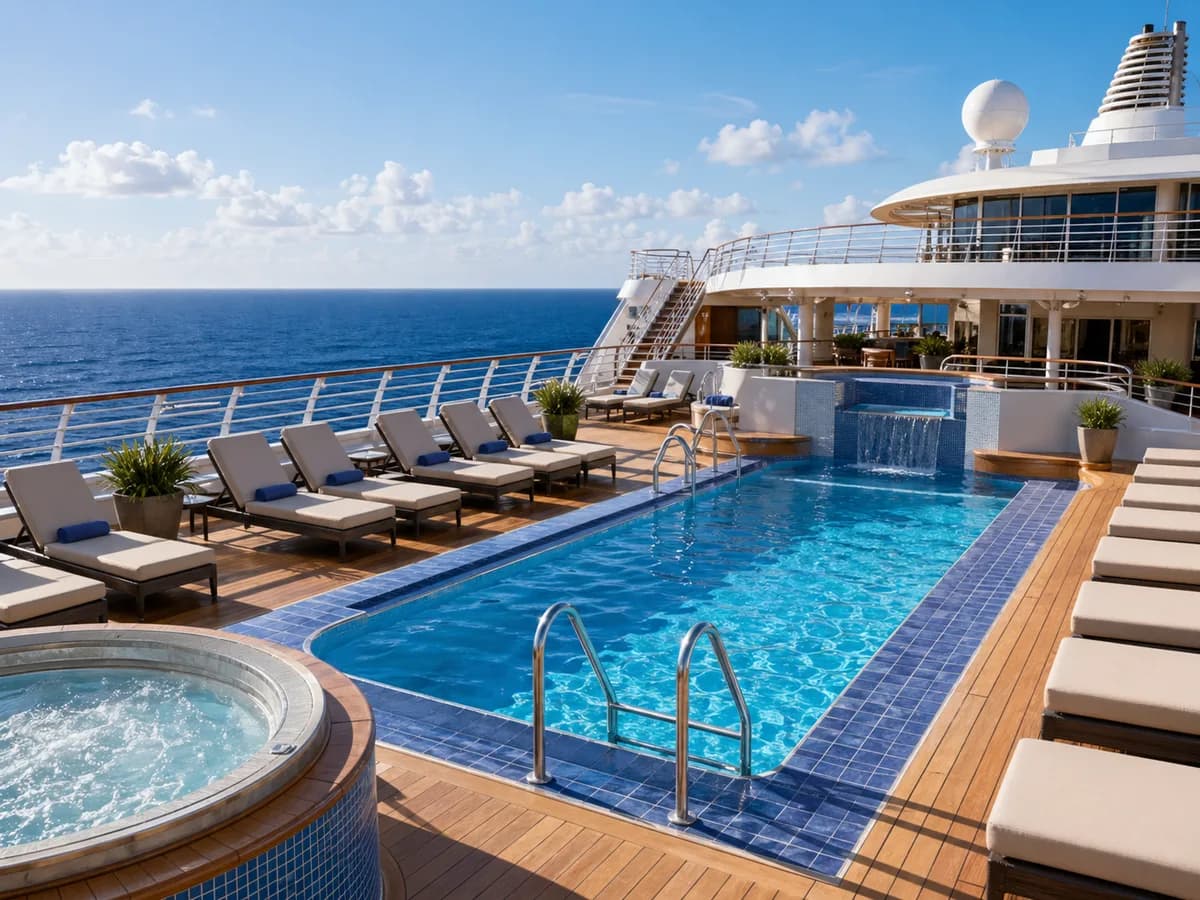 Luxury cruise deck lounge on a premium Florida sailing